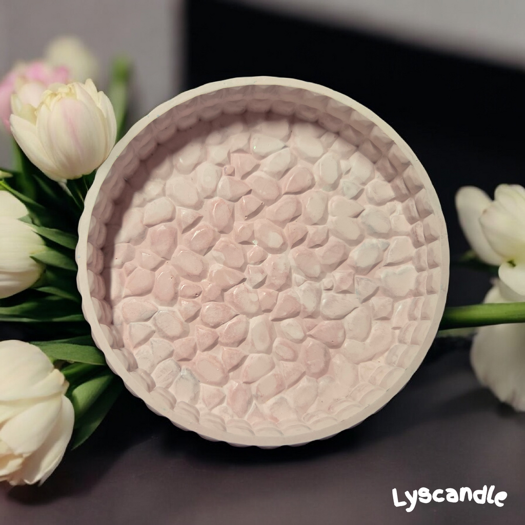 Plateau rond- Rose pâle