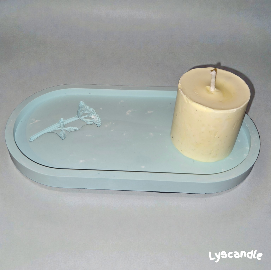 Plateau fleur en plâtre – fait main