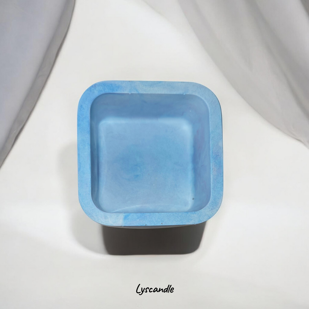 Vide-poche carré bleu en plâtre
