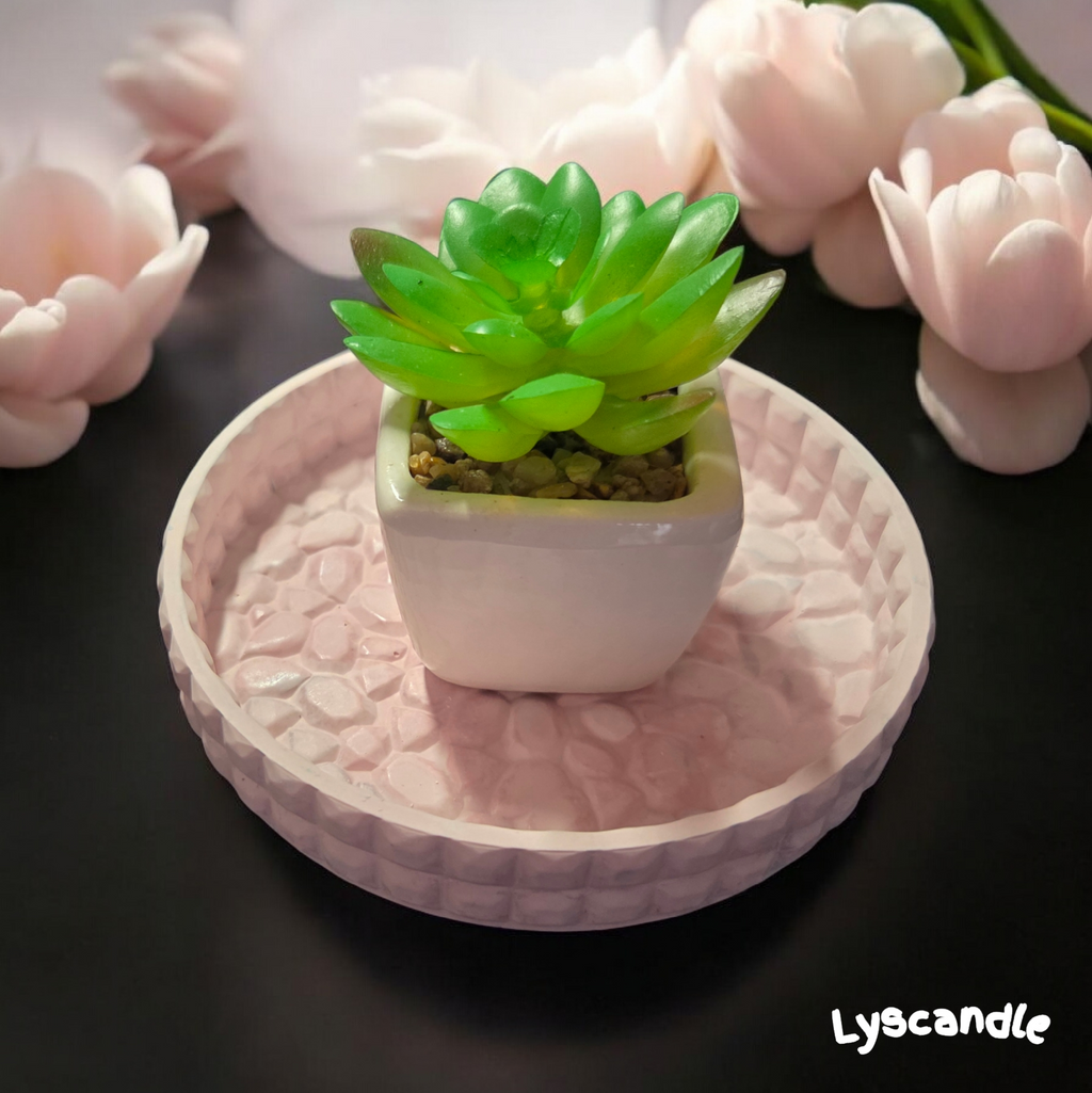 Plateau rond- Rose pâle