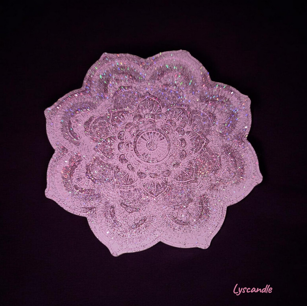 Plateau décoratif en plâtre – Motif mandala