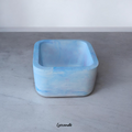 Vide-poche carré bleu en plâtre