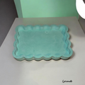 Plateau décoratif vert - fait en plâtre
