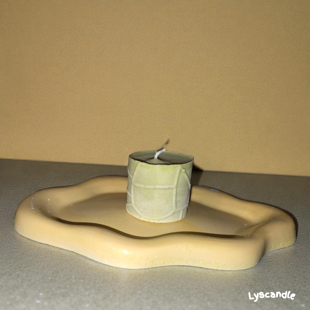 Plateau ondulé - Jaune pailleté