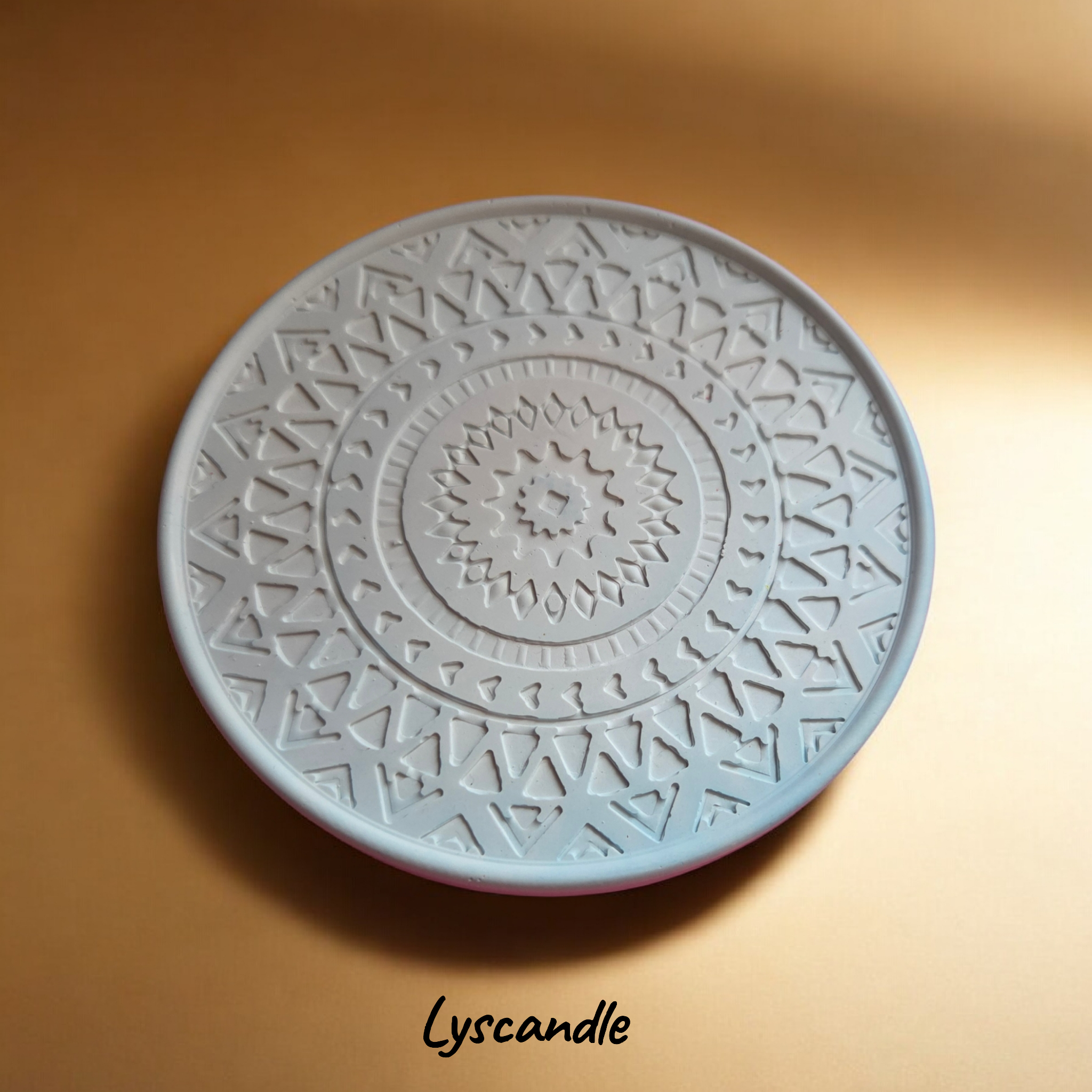 Dessous de bougie rond en plâtre