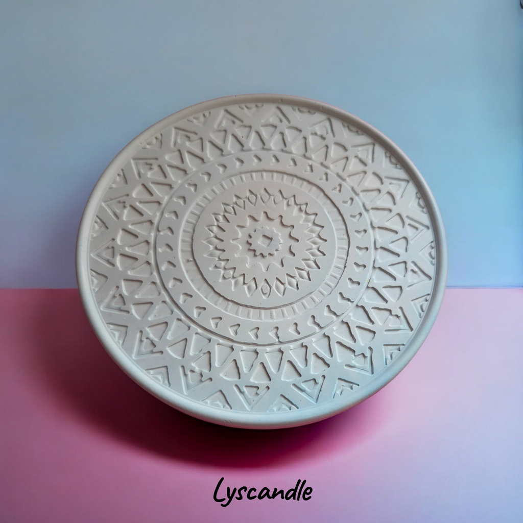 Dessous de bougie rond en plâtre