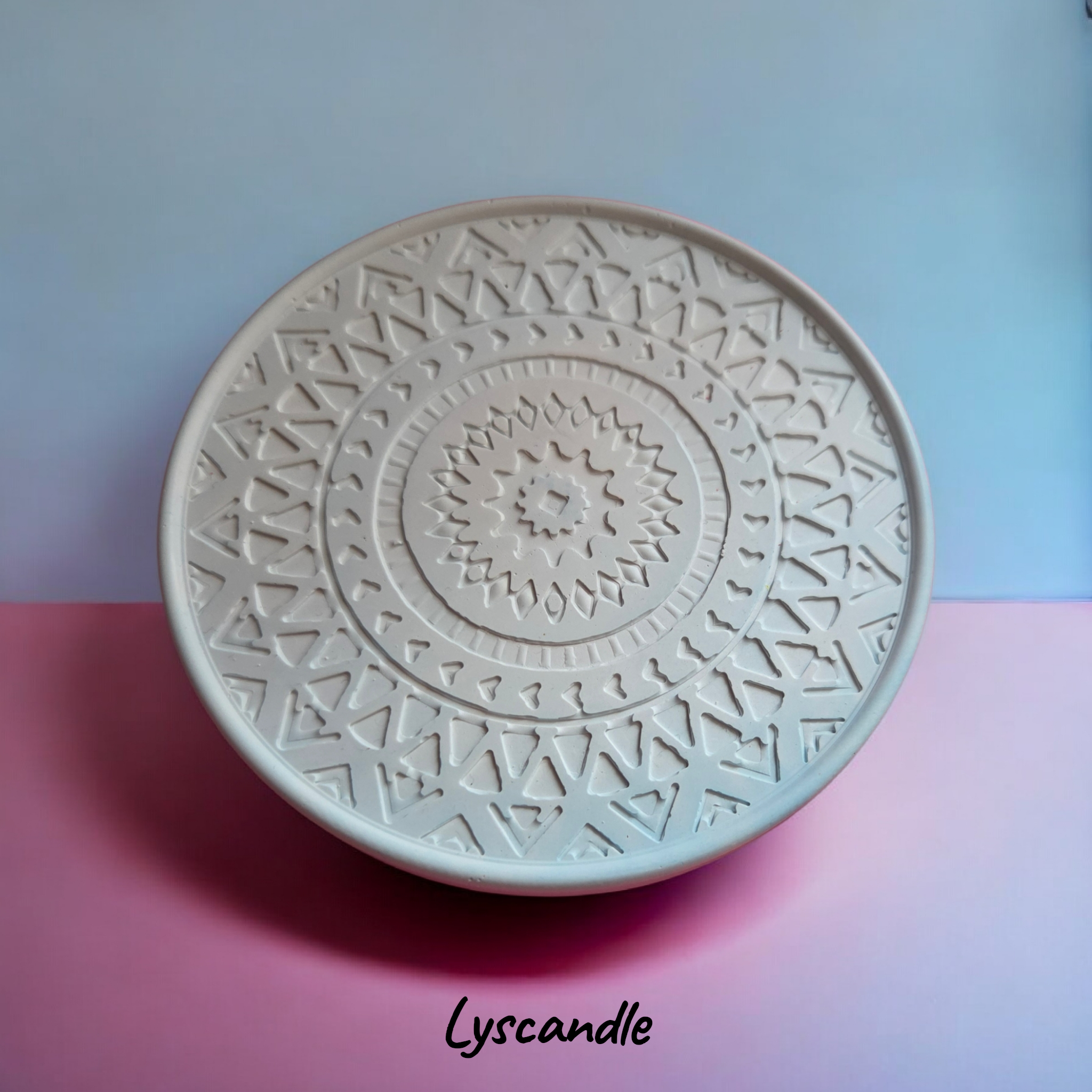 Dessous de bougie rond en plâtre