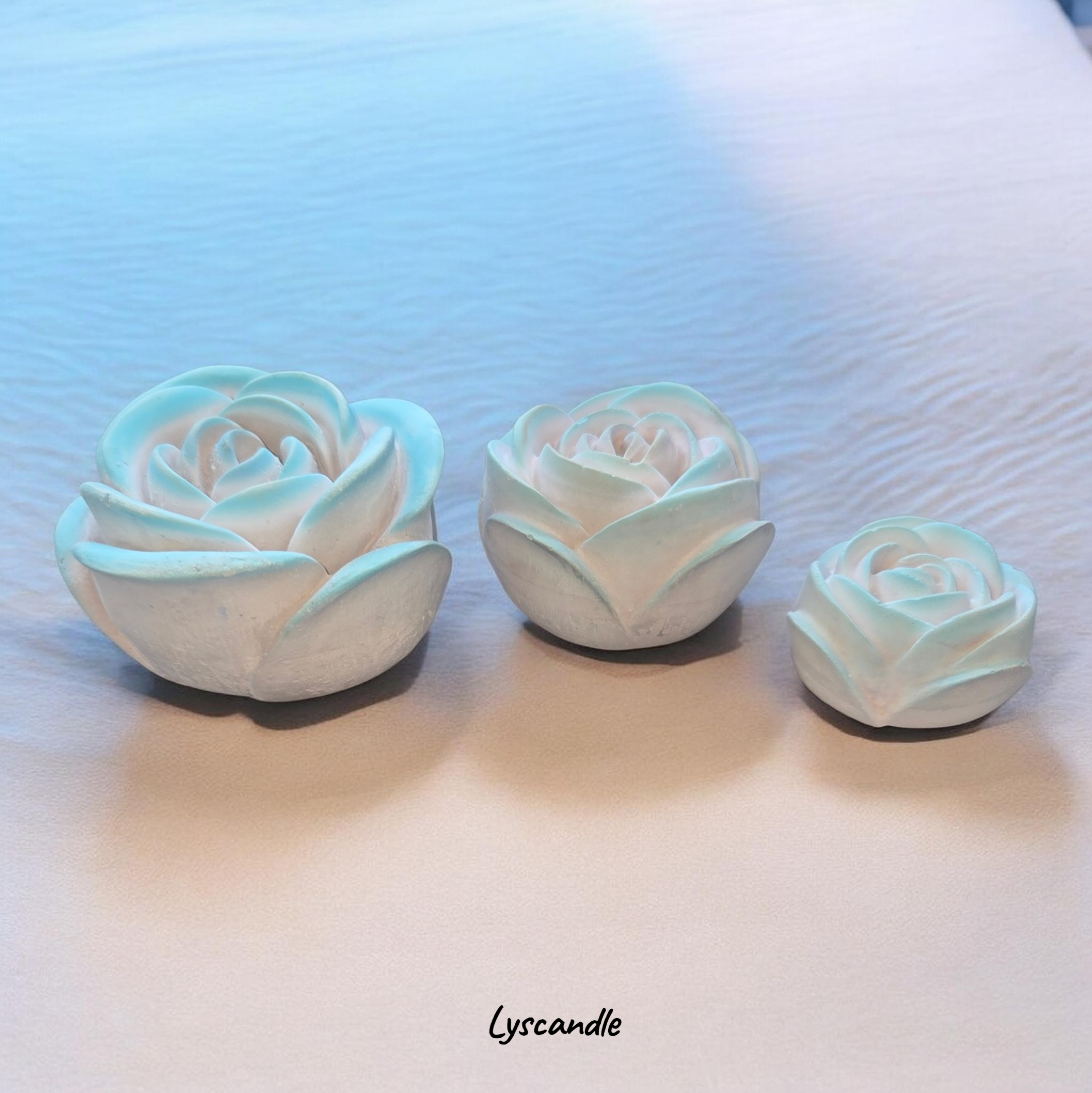 Trio roses bleu pastel-Senteur Barbe à papa