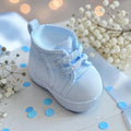 Chaussure bébé bleu en plâtre – Décoration artisanale