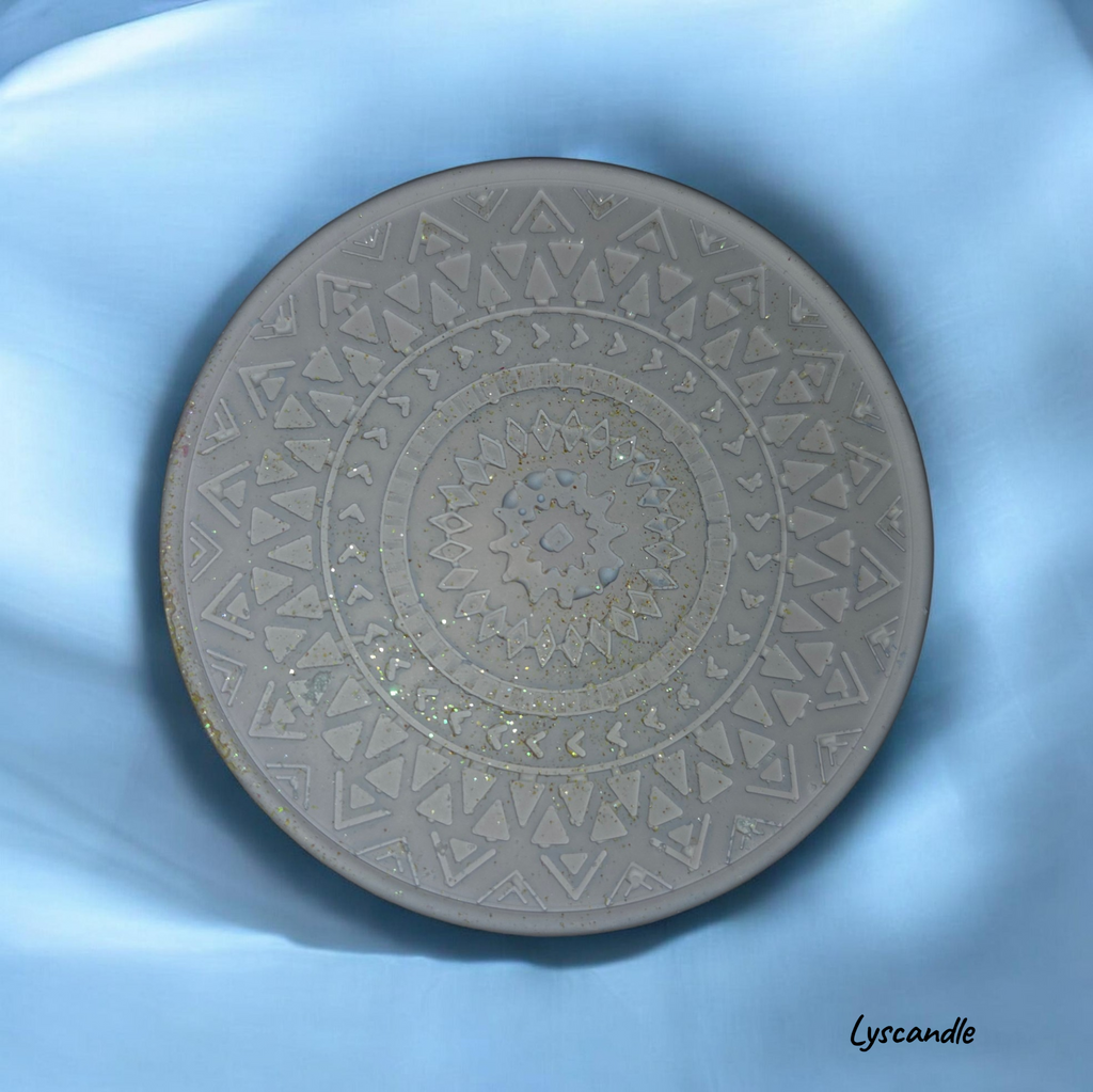 Dessous de bougie rond en plâtre