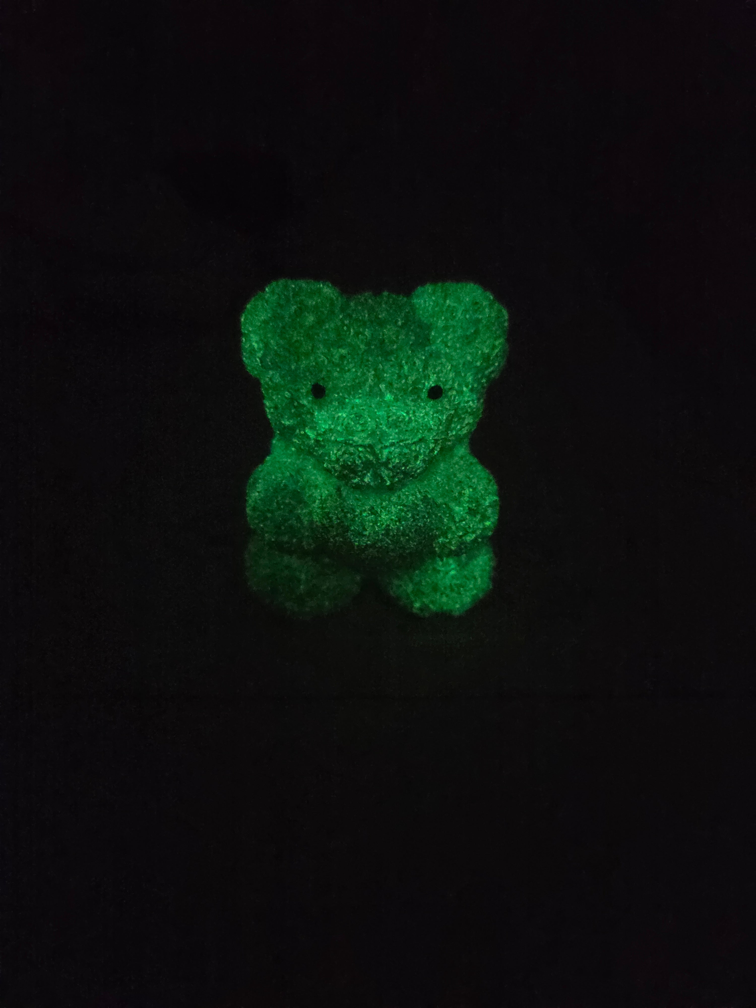 Ourson coeur en plâtre phosphorescent