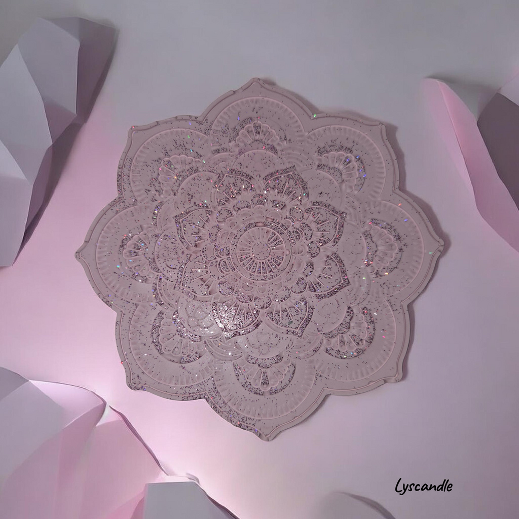 Plateau décoratif en plâtre – Motif mandala