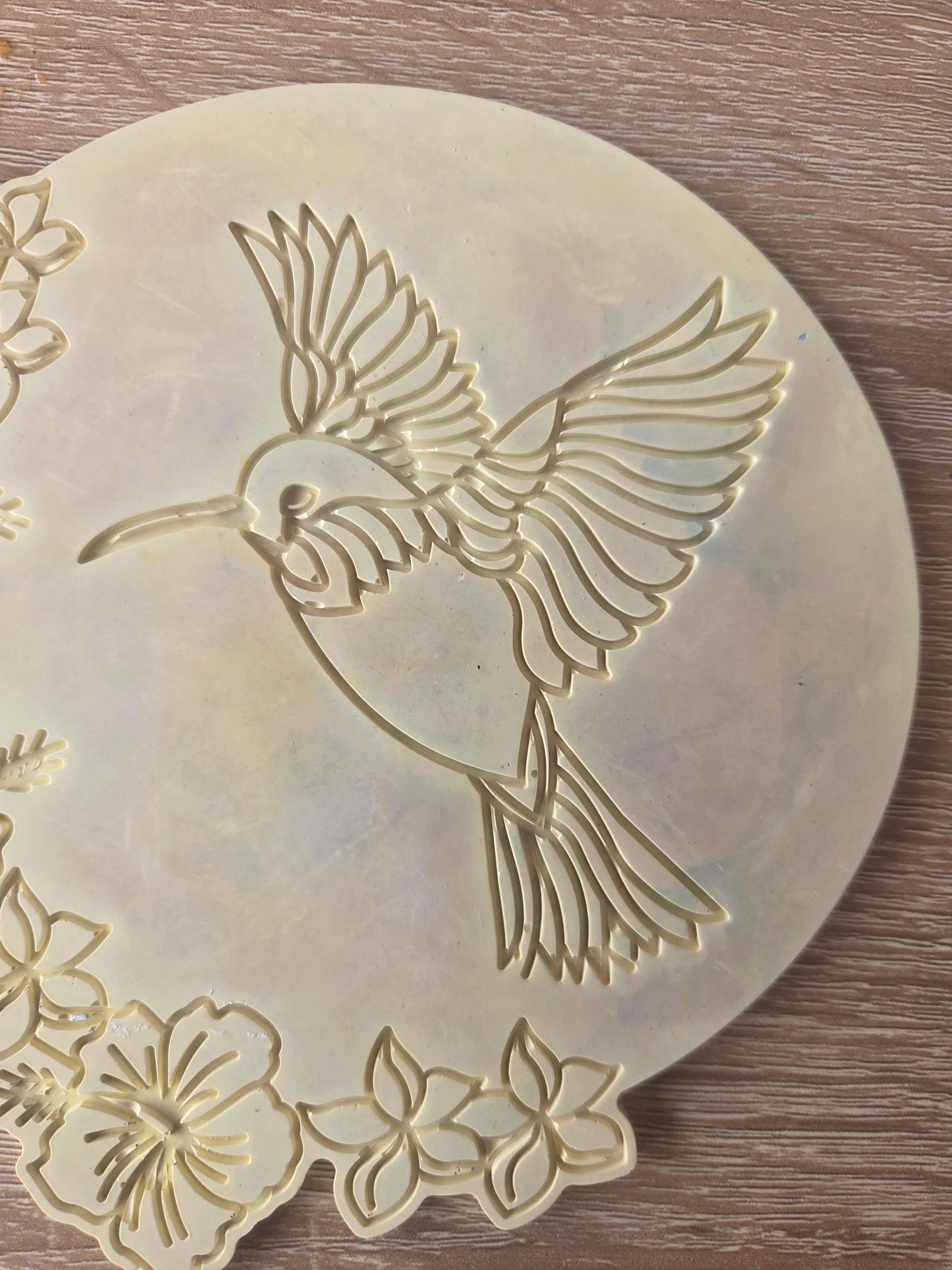 Plateau décoratif colibri-Jaune