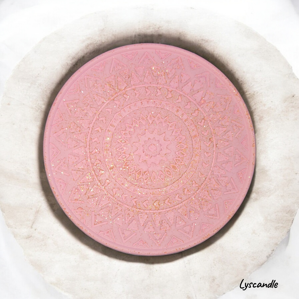 Dessous de bougie rond en plâtre